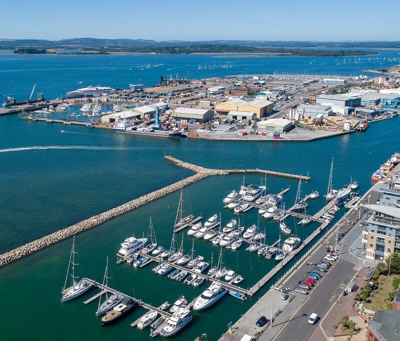 A view from the sky of the poole harbour