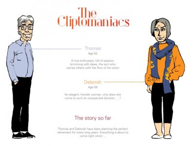 Illustrated characters to present scenarios