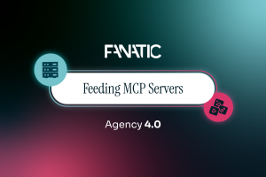 Gradient blog graphic stating 'Feeding MCP Servers' with relevant icons