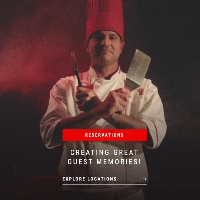 a screenshot of the Benihana website homepage