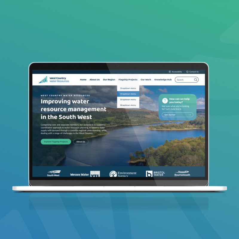 Laptop mockup of the WCWE website homepage