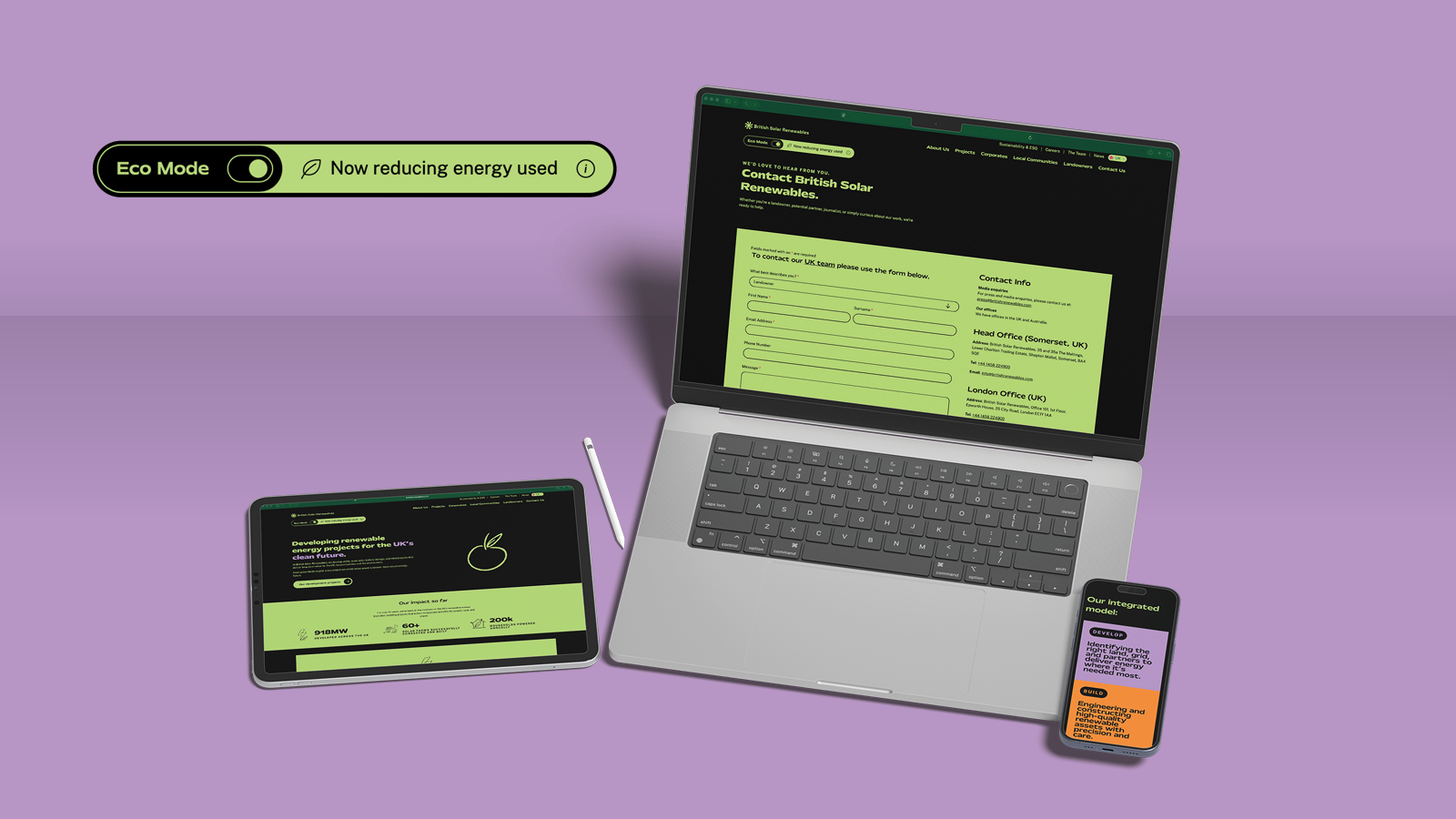 BSR website on a mobile, tablet and laptop