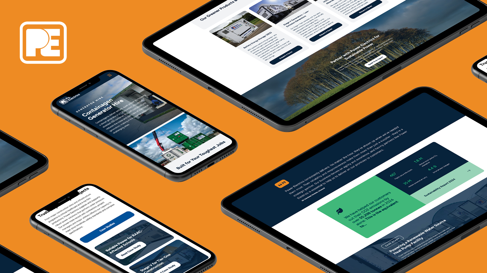 An array of different devices displaying website mockups
