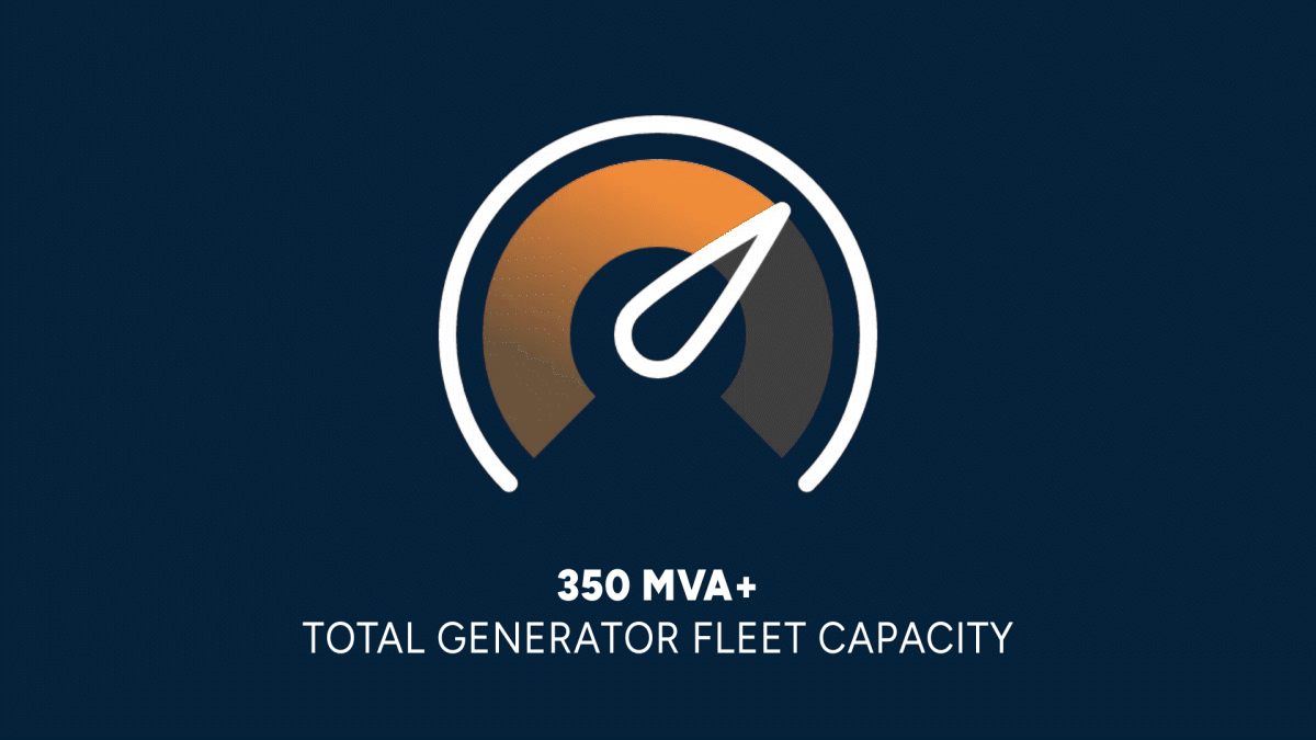 350 MVA+ Total generator fleet capacity