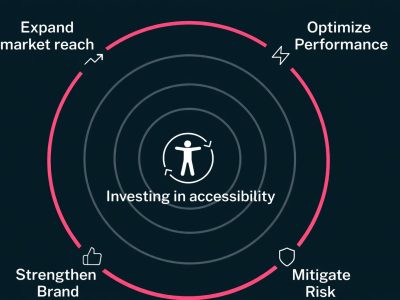 a circular graphic highlighting how embedding accessibility is beneficial and self re-enforcing.