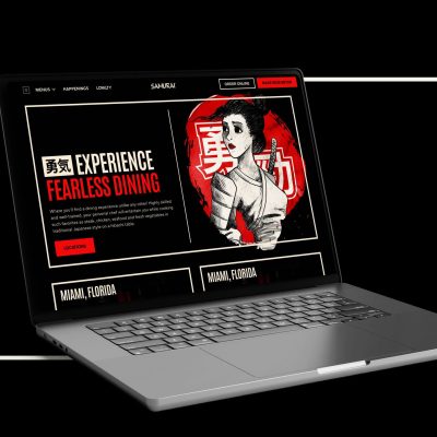 Samurai website Mockup on a laptop